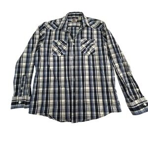 Phatfarm plaid shirt Men's size XL blue/gray‎ button-down long-sleeve